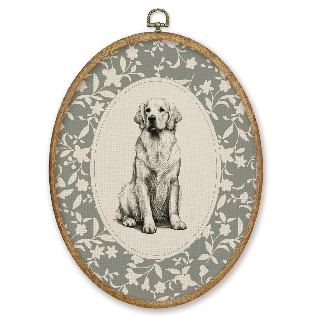 Golden Retriever Gifts Oval Wall Art Prints Decor 8.6x11.4 (Colour 59)