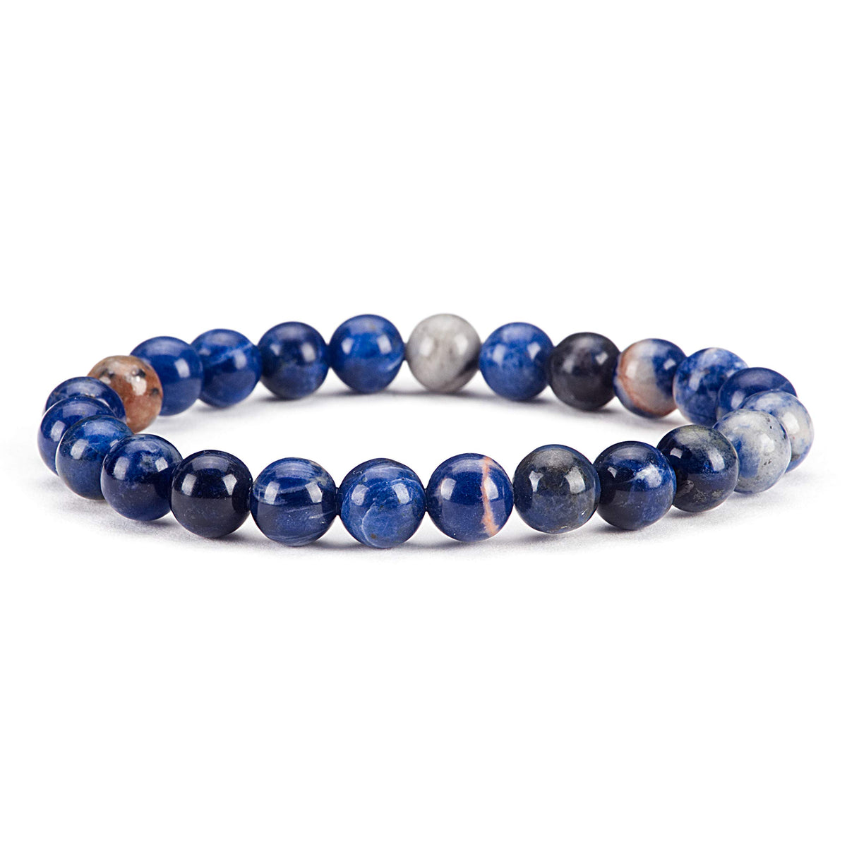 Orange Sodalite Bracelet 8mm Beaded Bracelet (Orange Sodalite / Large)