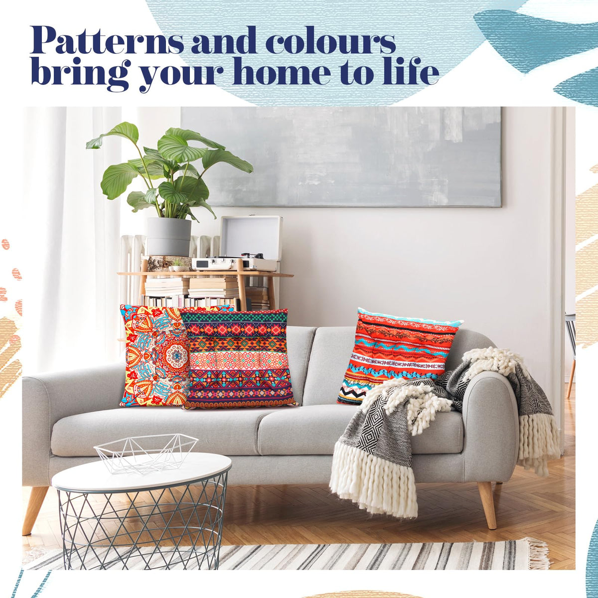 6 Pcs Bohemian Floor Pillows 15 Inch (Classic)