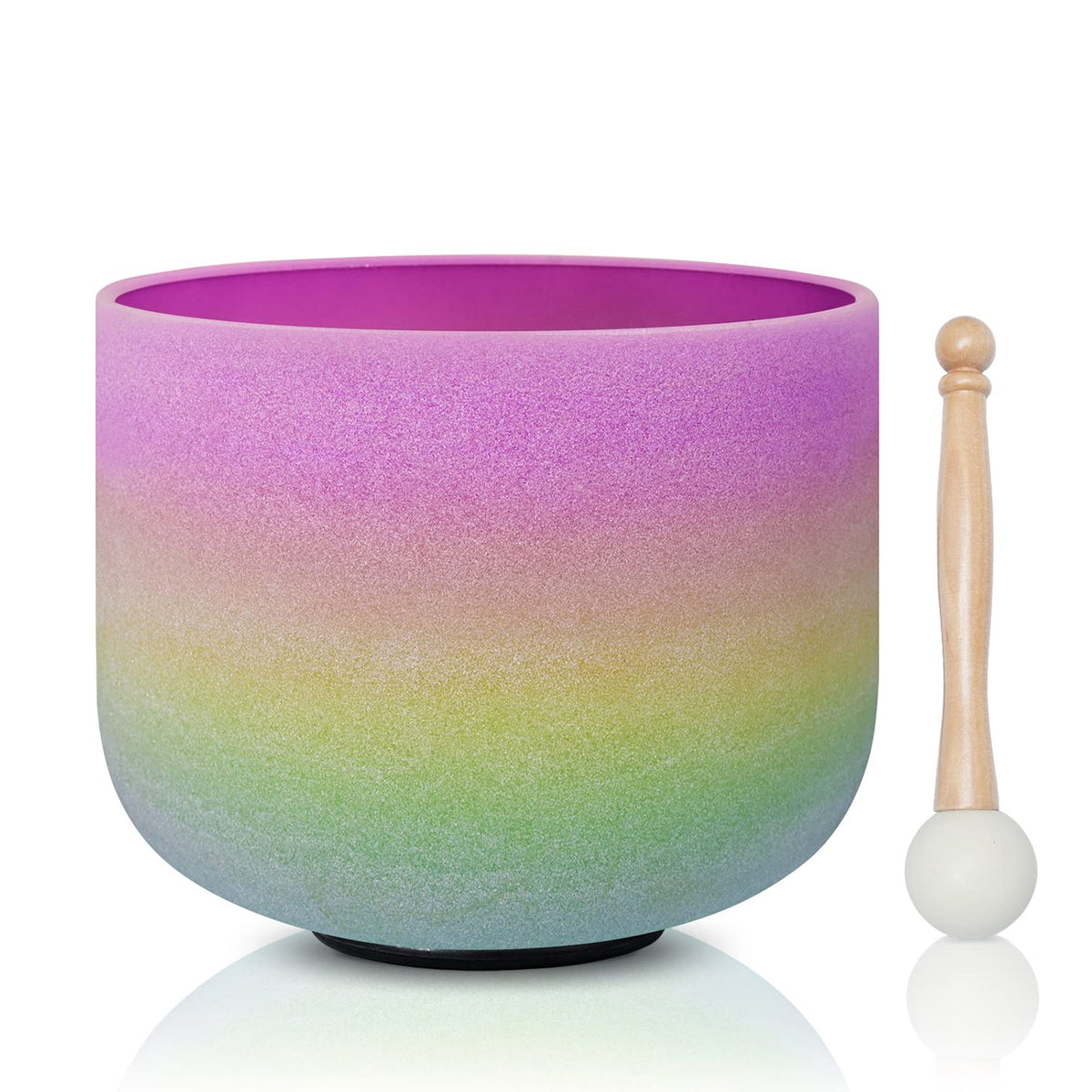 8 Inch Rainbow Color Frosted Quartz Crystal Singing Bowl 440HZ B Note (8 Inch / B Note)