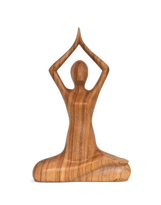 10" Wooden Handmade Abstract Sculpture Decorative Home Decor Handcrafted Figurine Accent Decoration Artwork Hand Carved (Easy Pose)