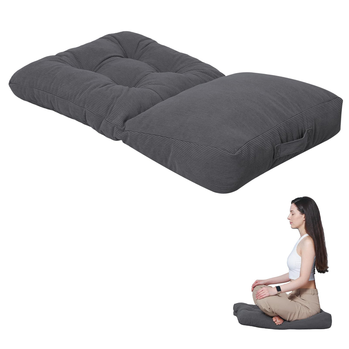 Meditation Cushion (Grey / 6''Thick Rectangular)