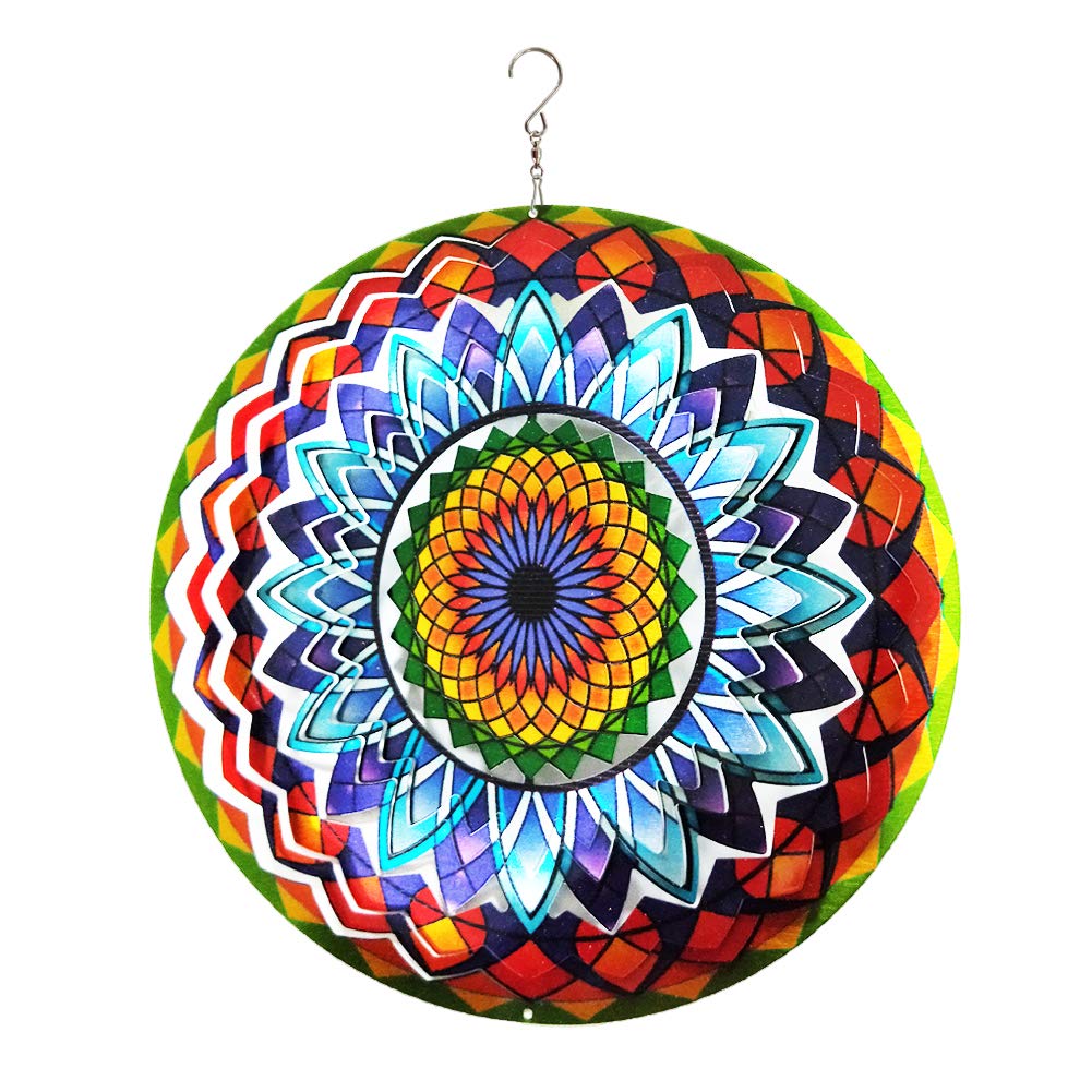 Wind Spinner Mandala Sun Flower 12 inches (12inch / Mdl06)