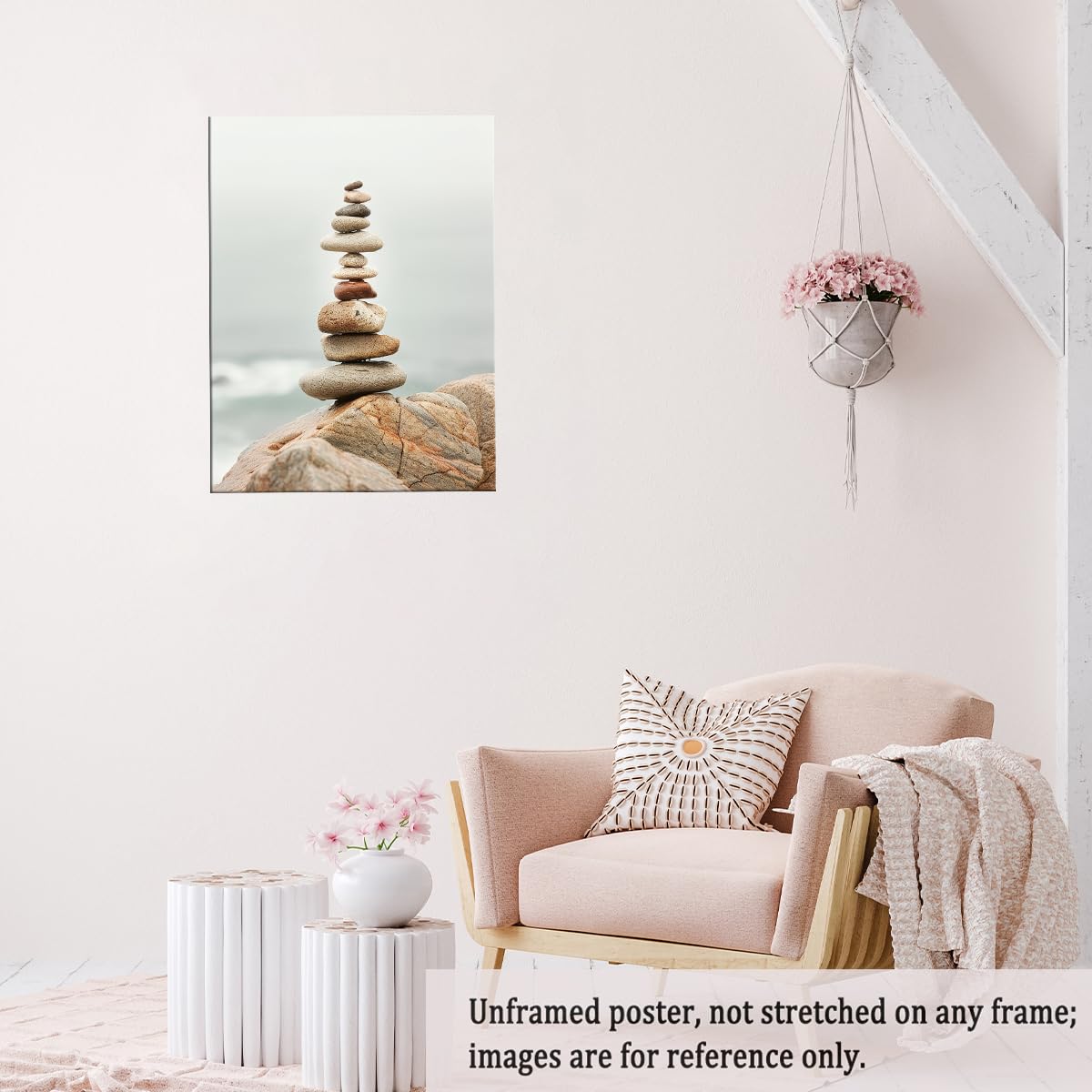 Tall Zen Rock Stack Wall Art (Unframed-7 / 12"L x 16"W)