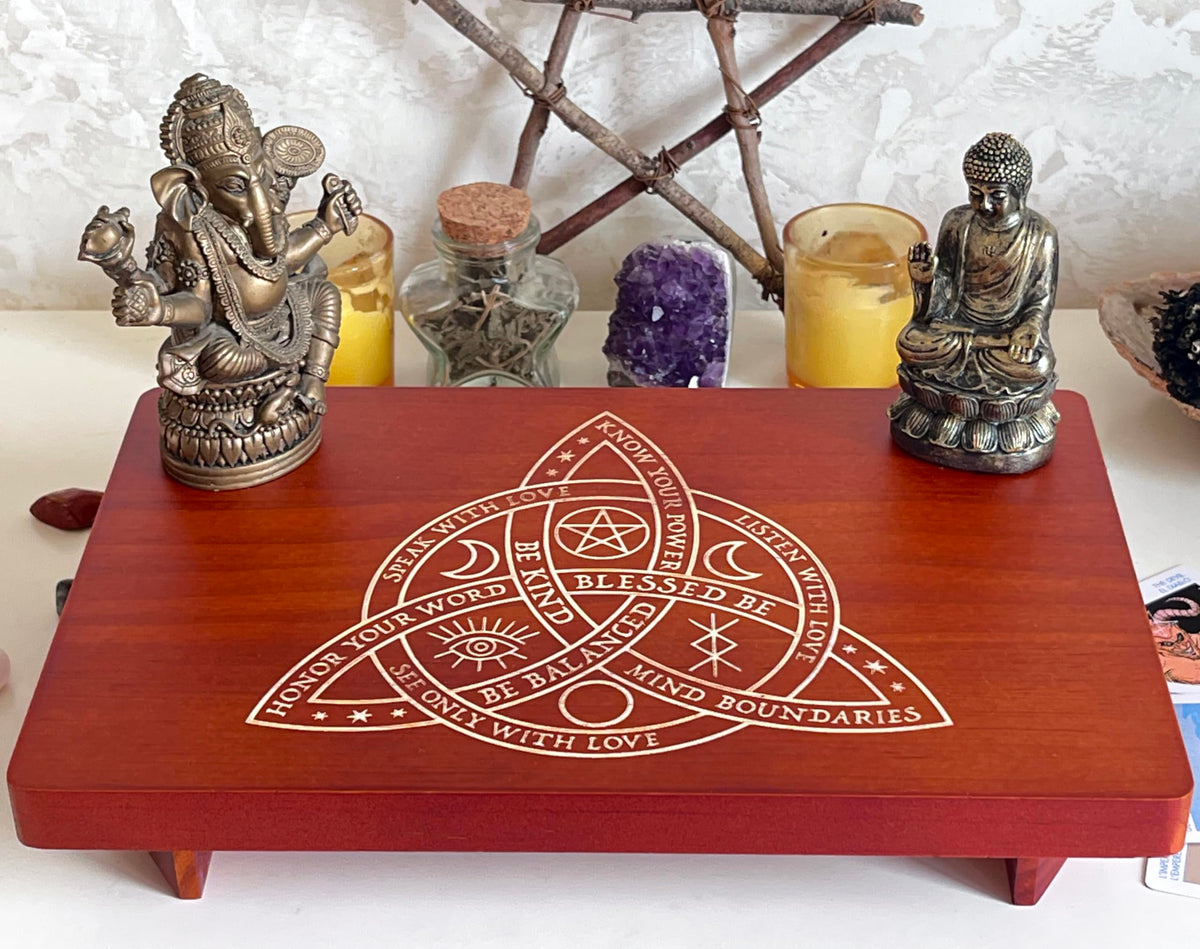 Altar Table Meditation Table (The Celtic Trinity Knot (Triquetra))