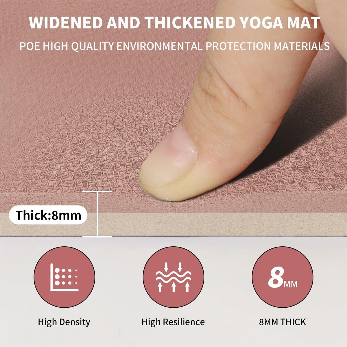 Large Yoga Mat (Brown+Apricot / 8mm)