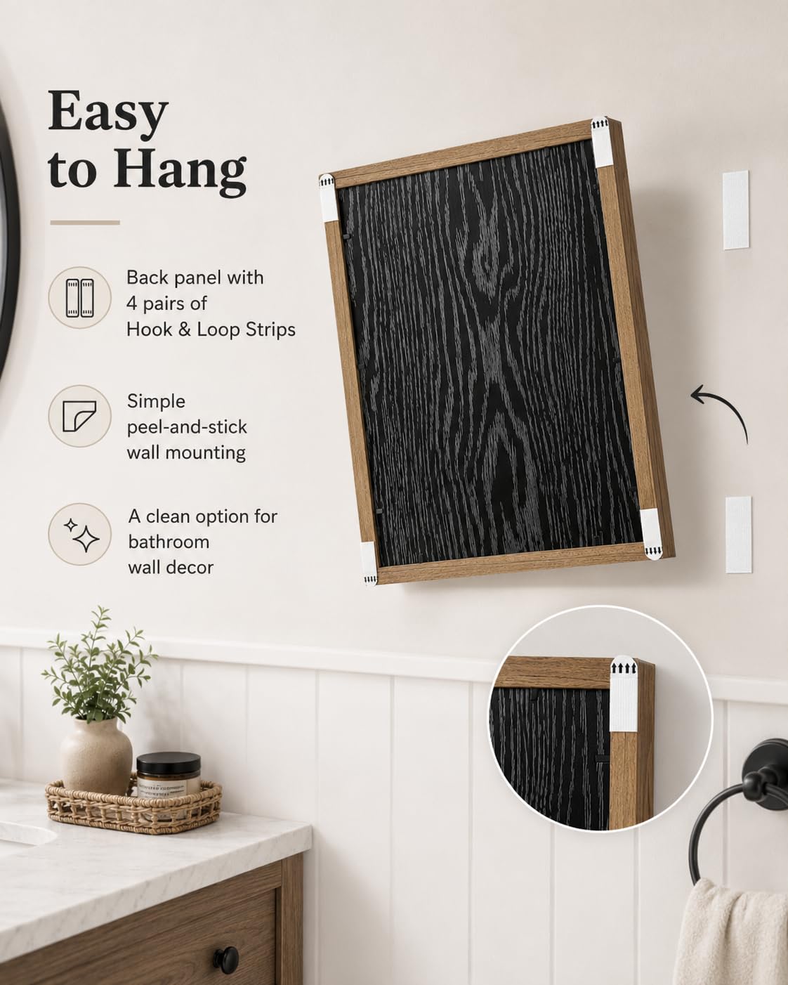 Wood Framed Funny Bathroom Wall Art Let The Good Times Roll Wall Decor (Striped Toilet Paper / 12"L x 16"W)
