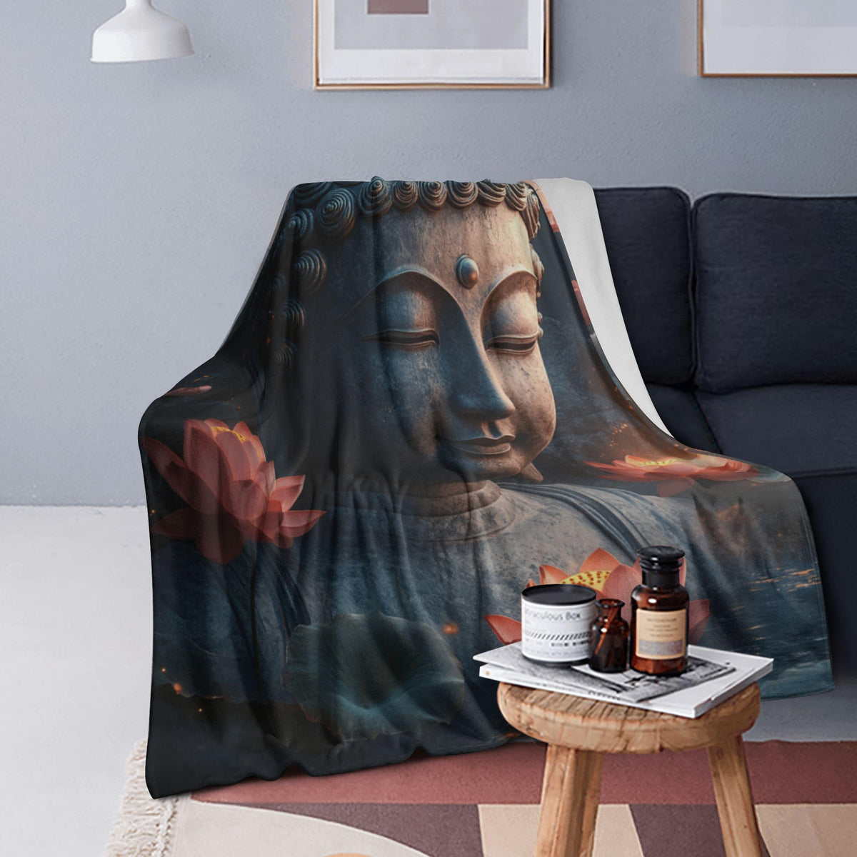 Buddha Fleece Throw Blanket Buddhist Religion Gifts Room Decor 40"x50" (Buddha / 40"X50")