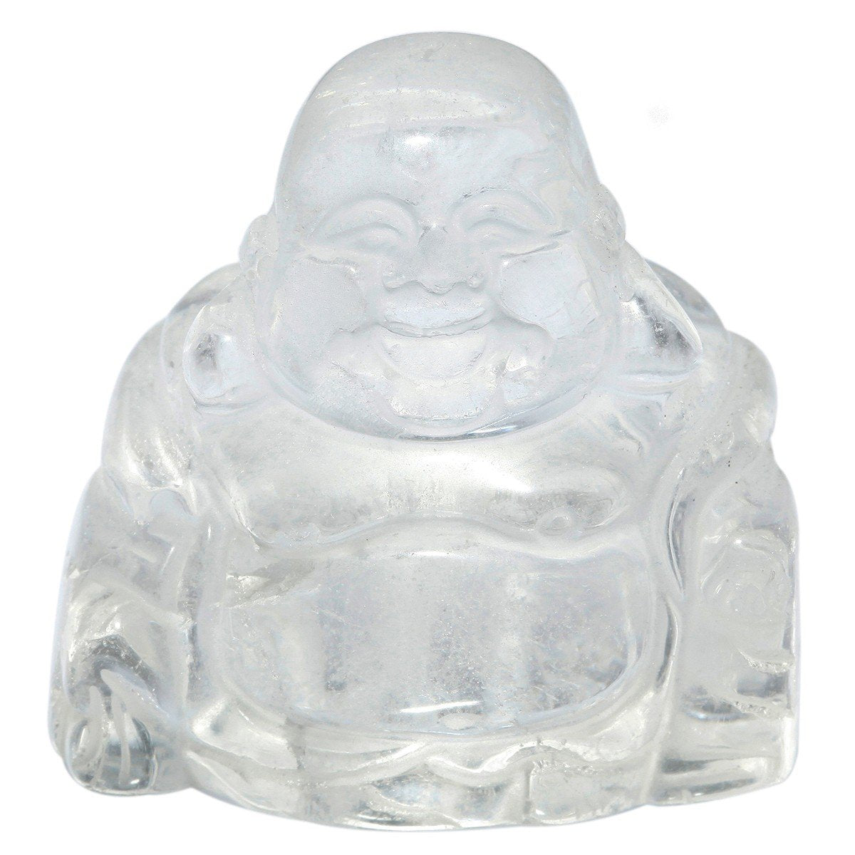 1.5" Rock Quartz Laughing Happy Buddha Feng Shui Figurine (1.5" / Rock Quartz)