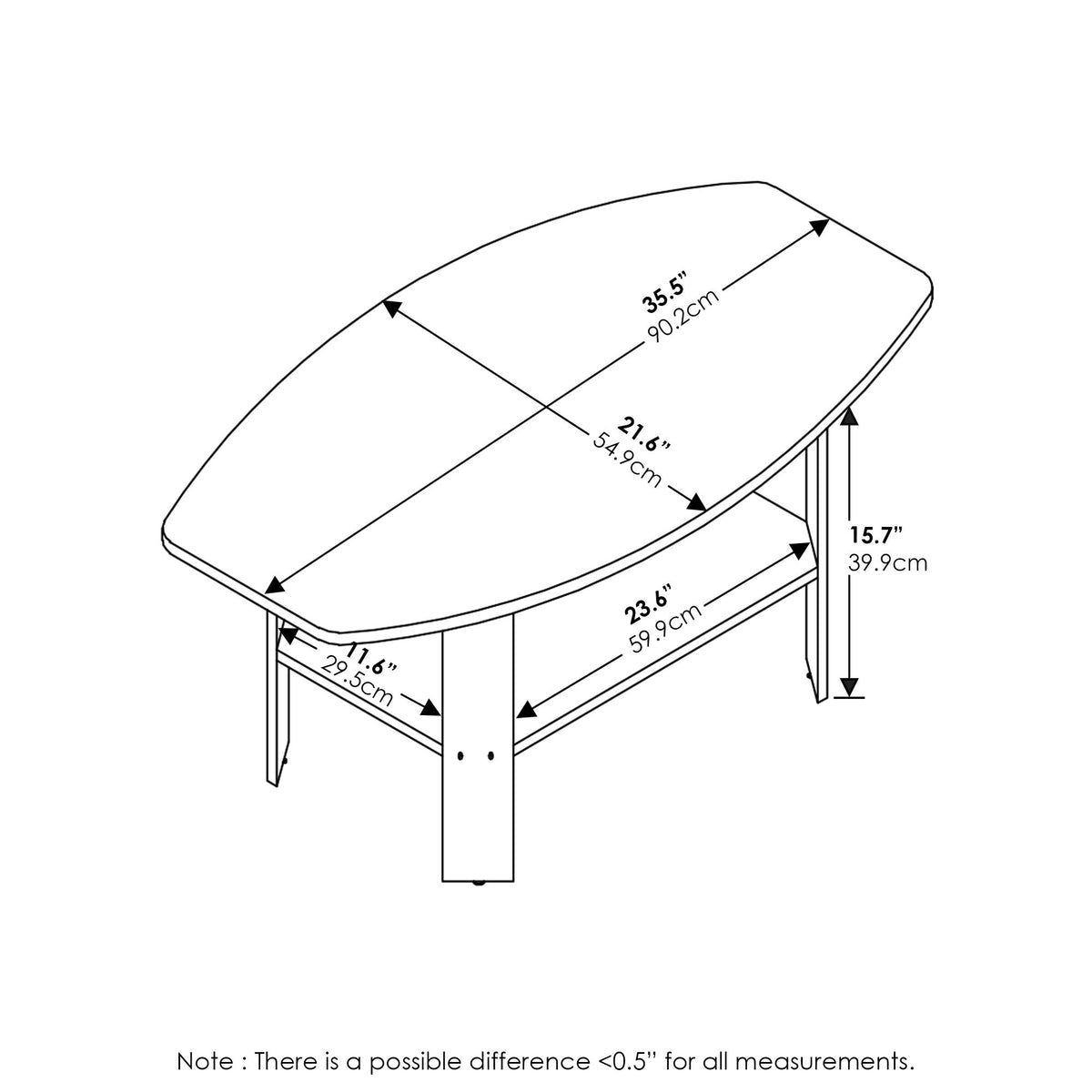 Simple Design Coffee Table (Dark Brown / Coffee Table)