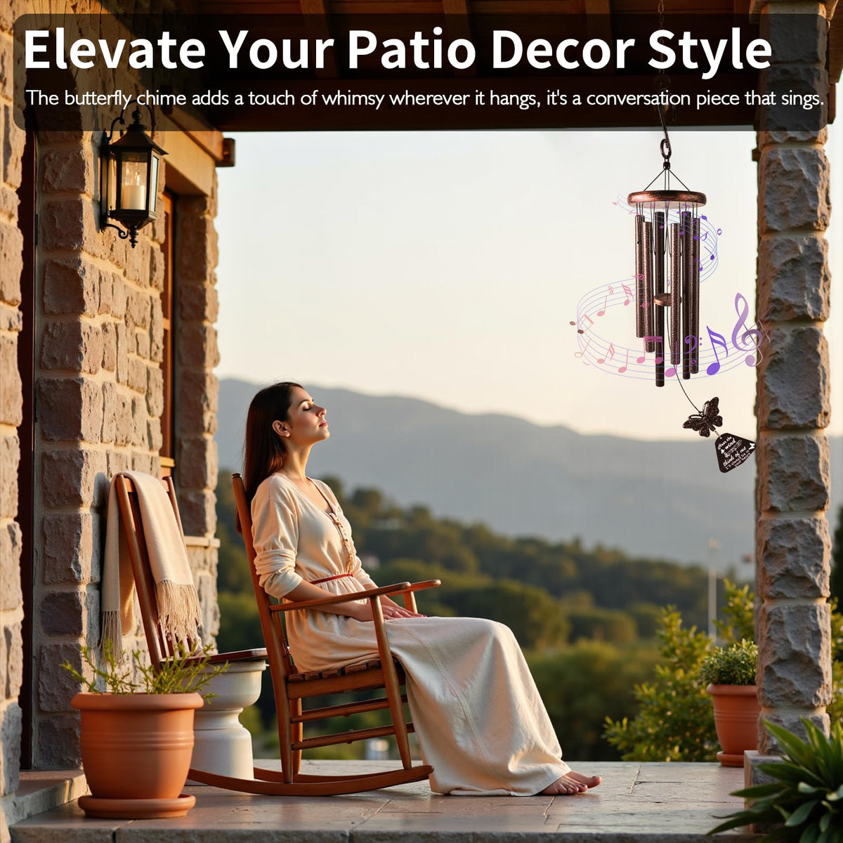 33" Metal Memorial Wind Chimes (33" 6Tubes)