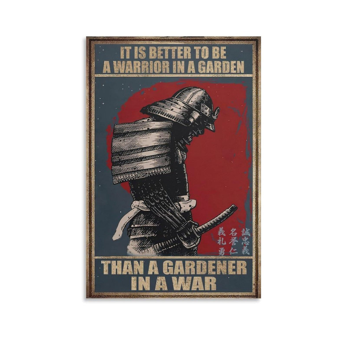 Samurai Warrior In Garden Quote Canvas Printing Wall Art Prints Wall Decor Posters Vintage Japanese Bushido Red Black Living Room Bedroom Office Study Home Library 20x30inch (style-29 / 20x30inch(50x75cm) Unframe)