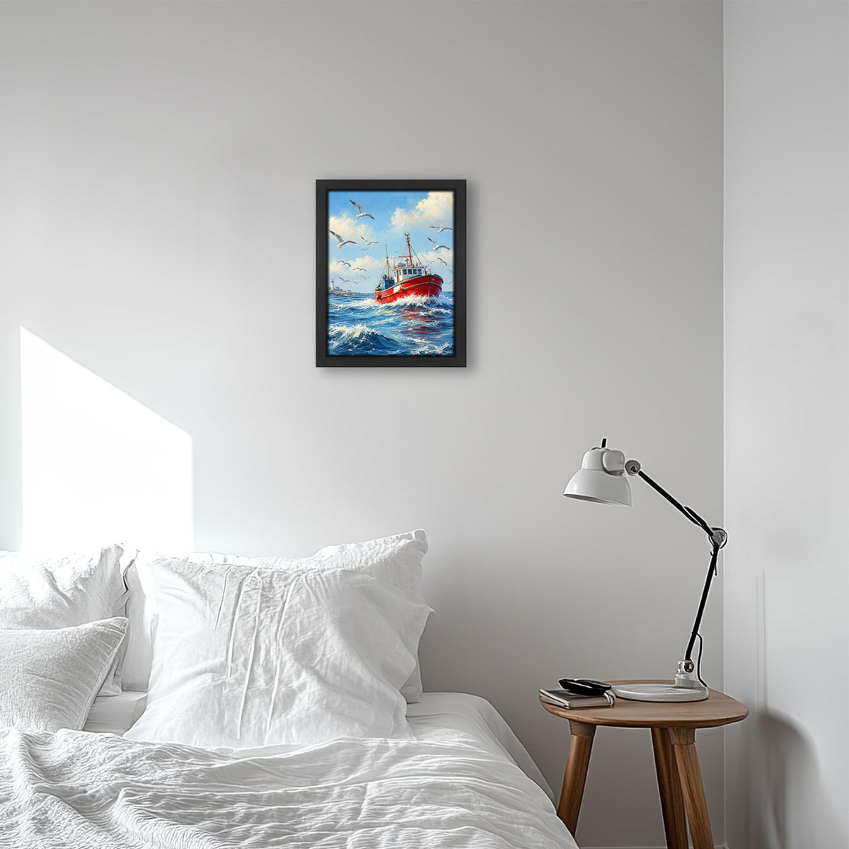 Ocean Boat Decor Wall Art (Wall Art Framed 07 / 20"L x 16"W)