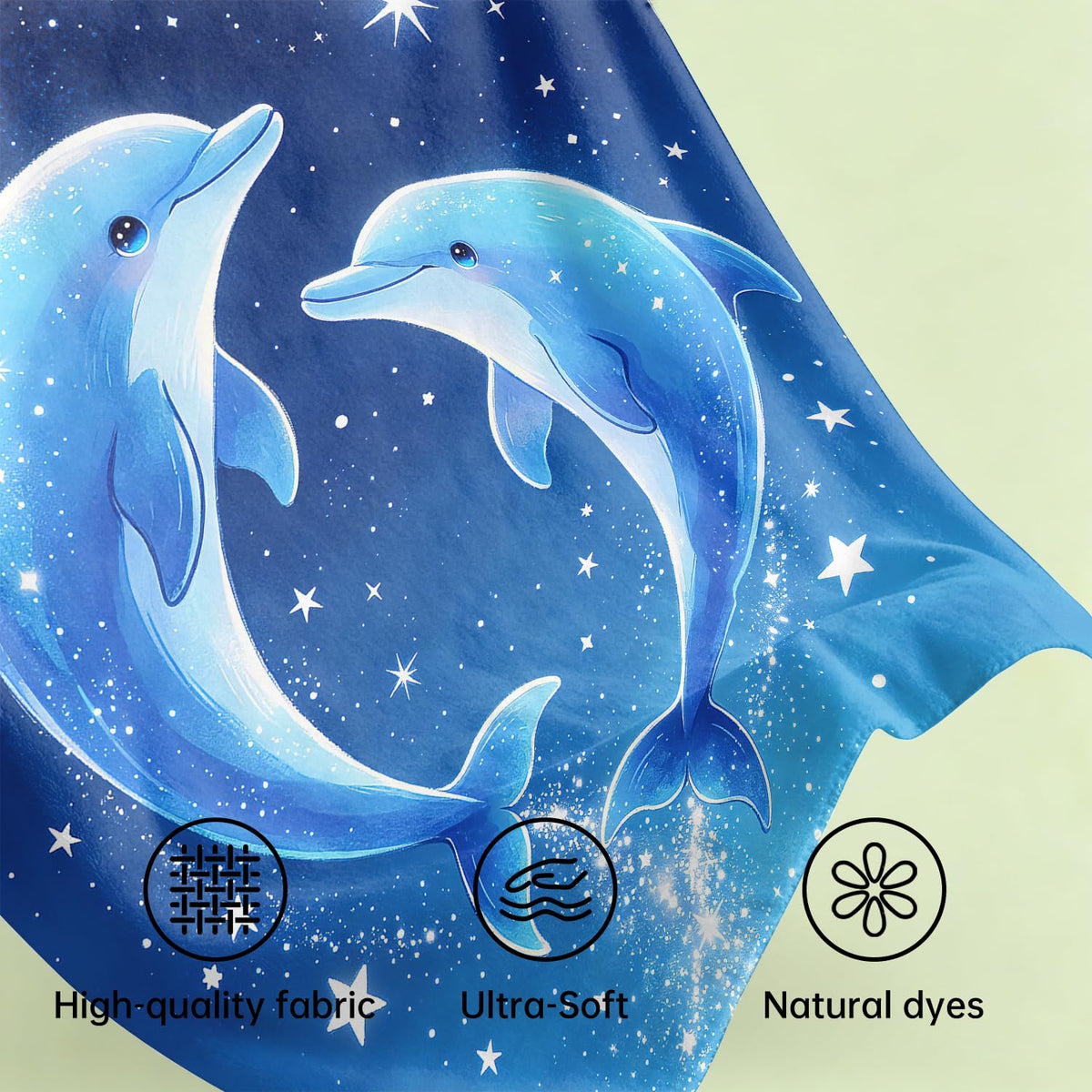Dolphin Throw Blanket Dreamy Marine Life Soft Cozy Plush Flannel 60"X80" (Dolphin / 60"X80")