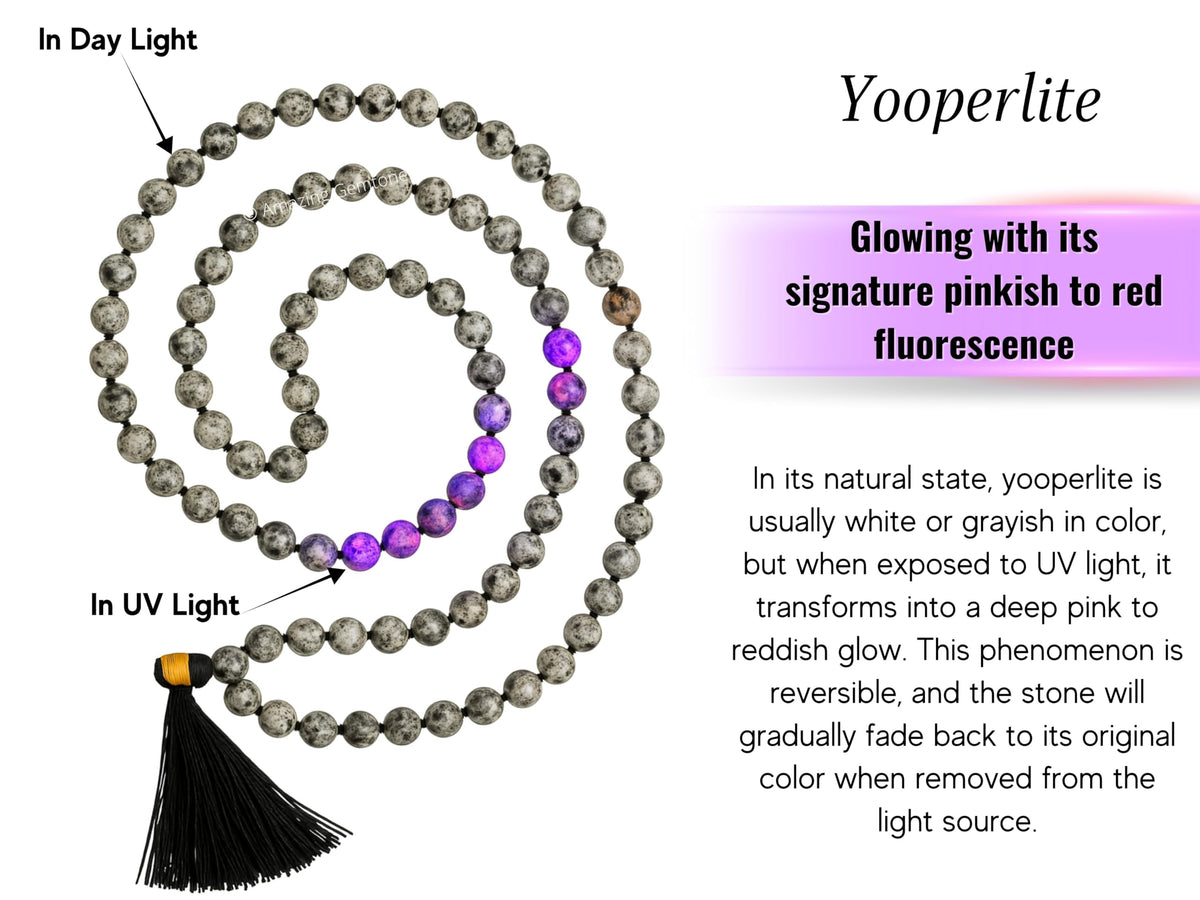 Yooperlite Mala Beads (Yooperlite / Knotted)