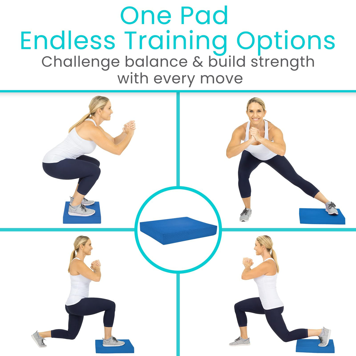 Balance Pad Foam Board Yoga Mat Block for Physical Therapy (Champion Blue)