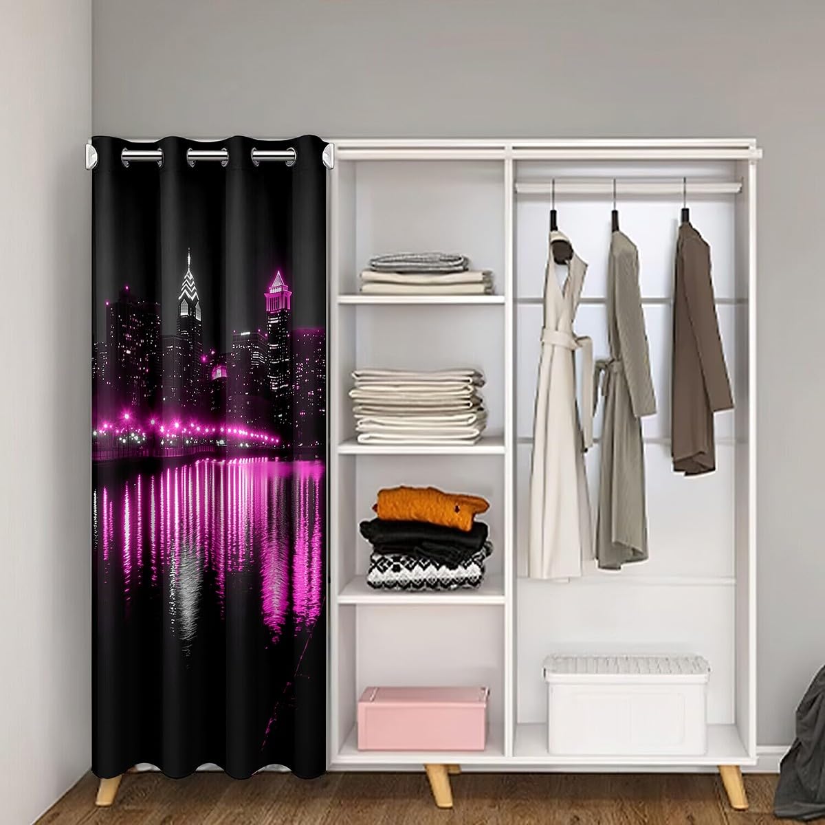 Golden Gate Bridge Door CurtainInch 1 Panel Doorway Privacy 42"x80" (Carbon Black Purple / 42"W x 80"L (Pack of 1))