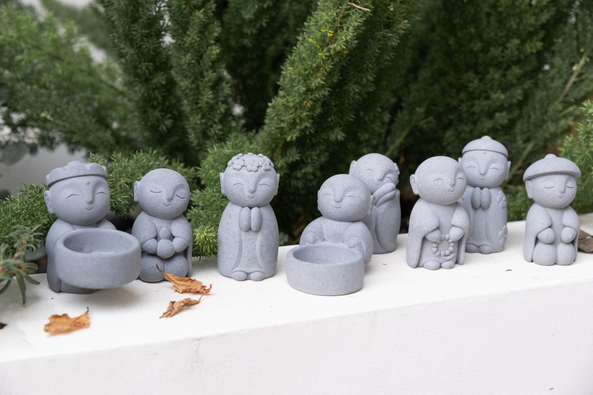 Buddha Sandstone Statues (Stand Buddha With Tealight Holder)