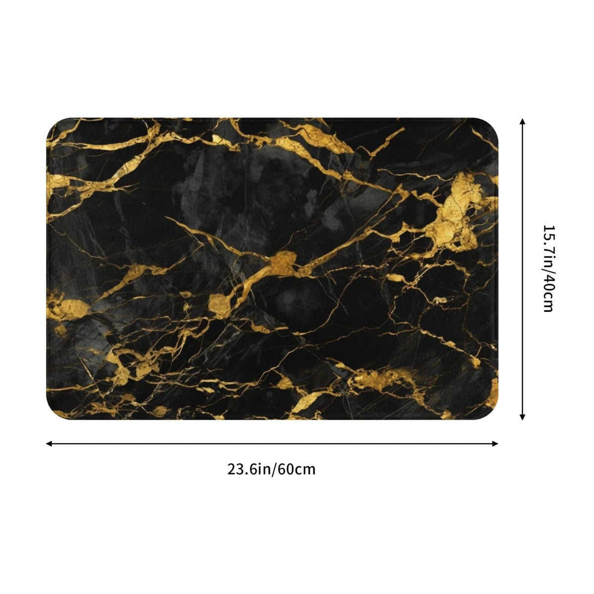 Black Gold Marble Surface Bath Mat Non (1'4" x 1'11" (Rectangular) / Black Gold Marble Texture)