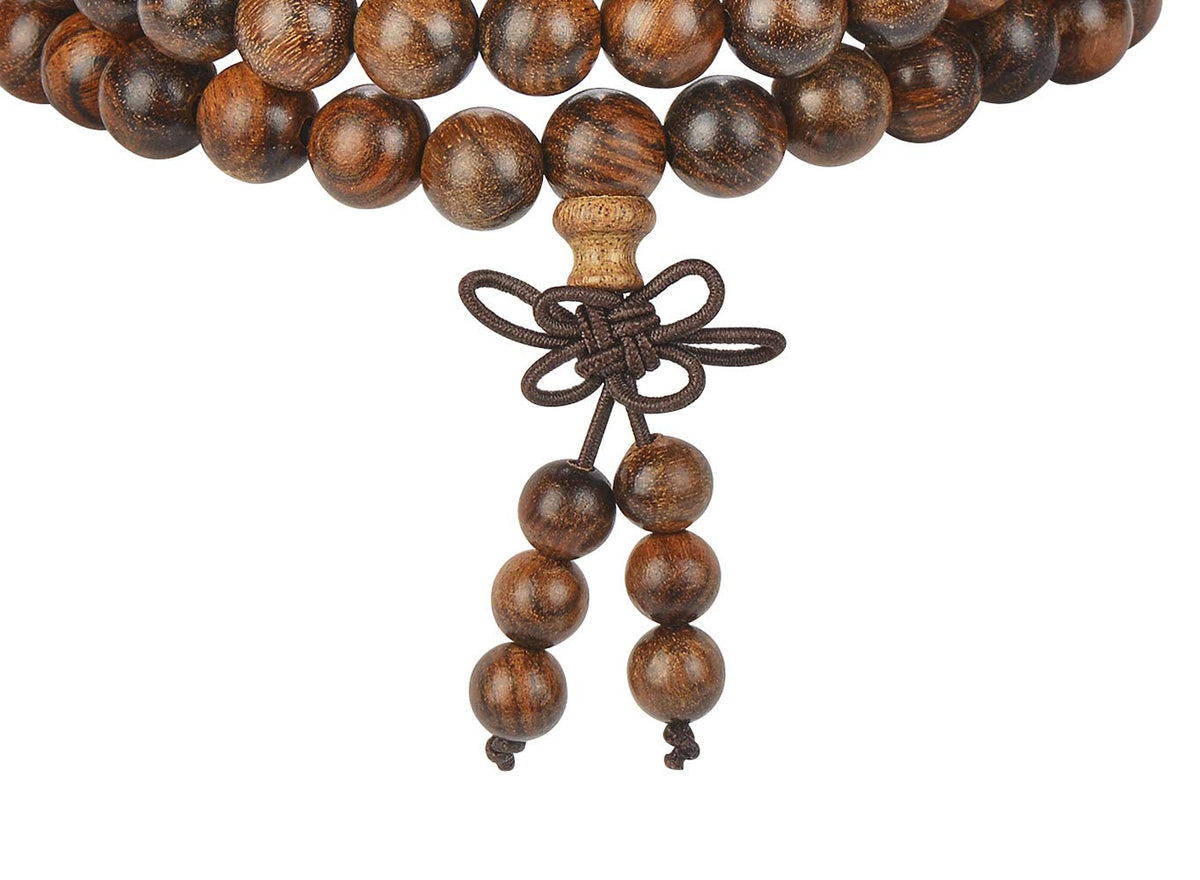 Mala Beads Bracelet 108 8mm Beaded Bracelet Sandalwood Elastic (8mm Black Rosewood)