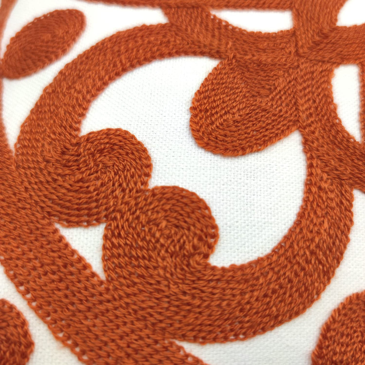Boho Embroidered Throw Pillow Cover 20"x 20" (Burnt Orange / 20" x 20" (Pack of 1))