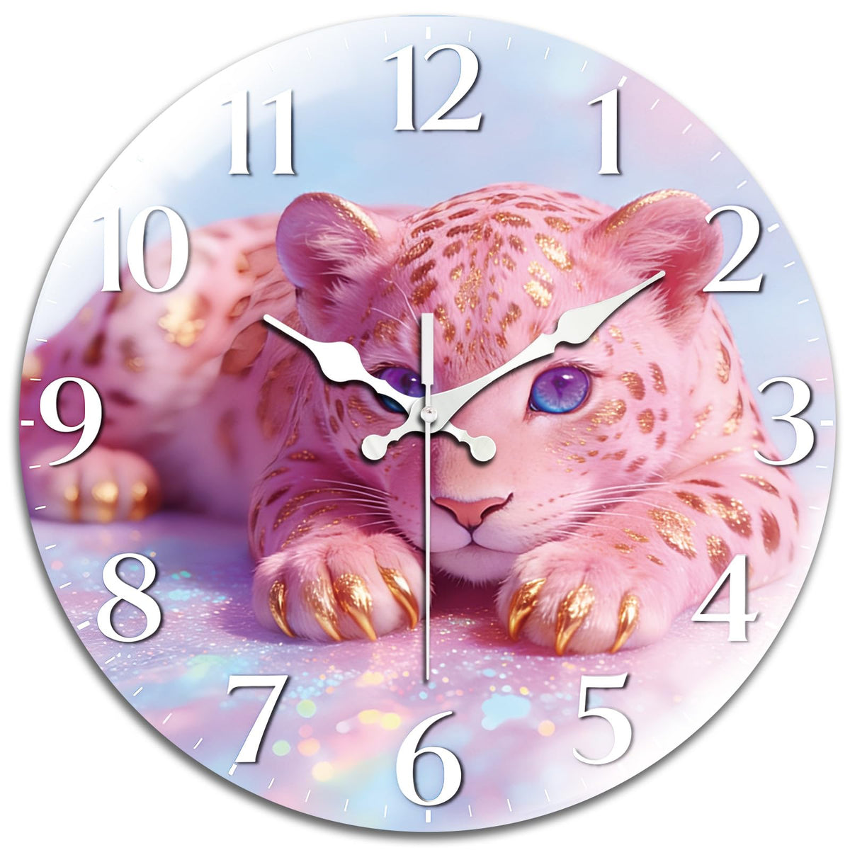 Pink Leopard Wall Clocks Battery Operated (Pink Leopard)