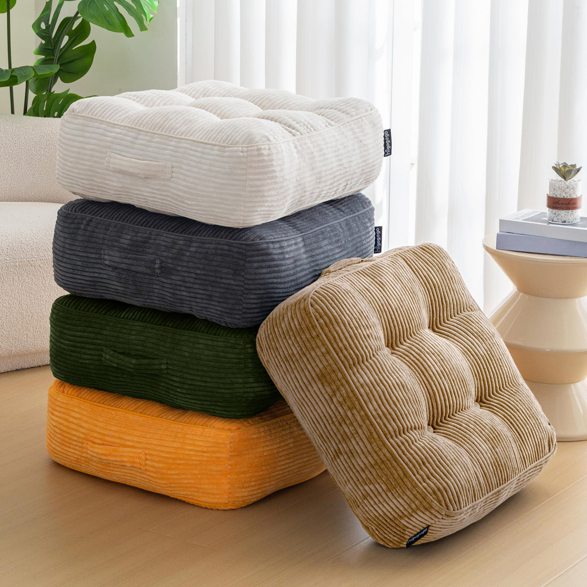 8" Extra Thick Floor Pillow Cushion for Adults (Square Coffee / 8" Thick(Pack of 1))