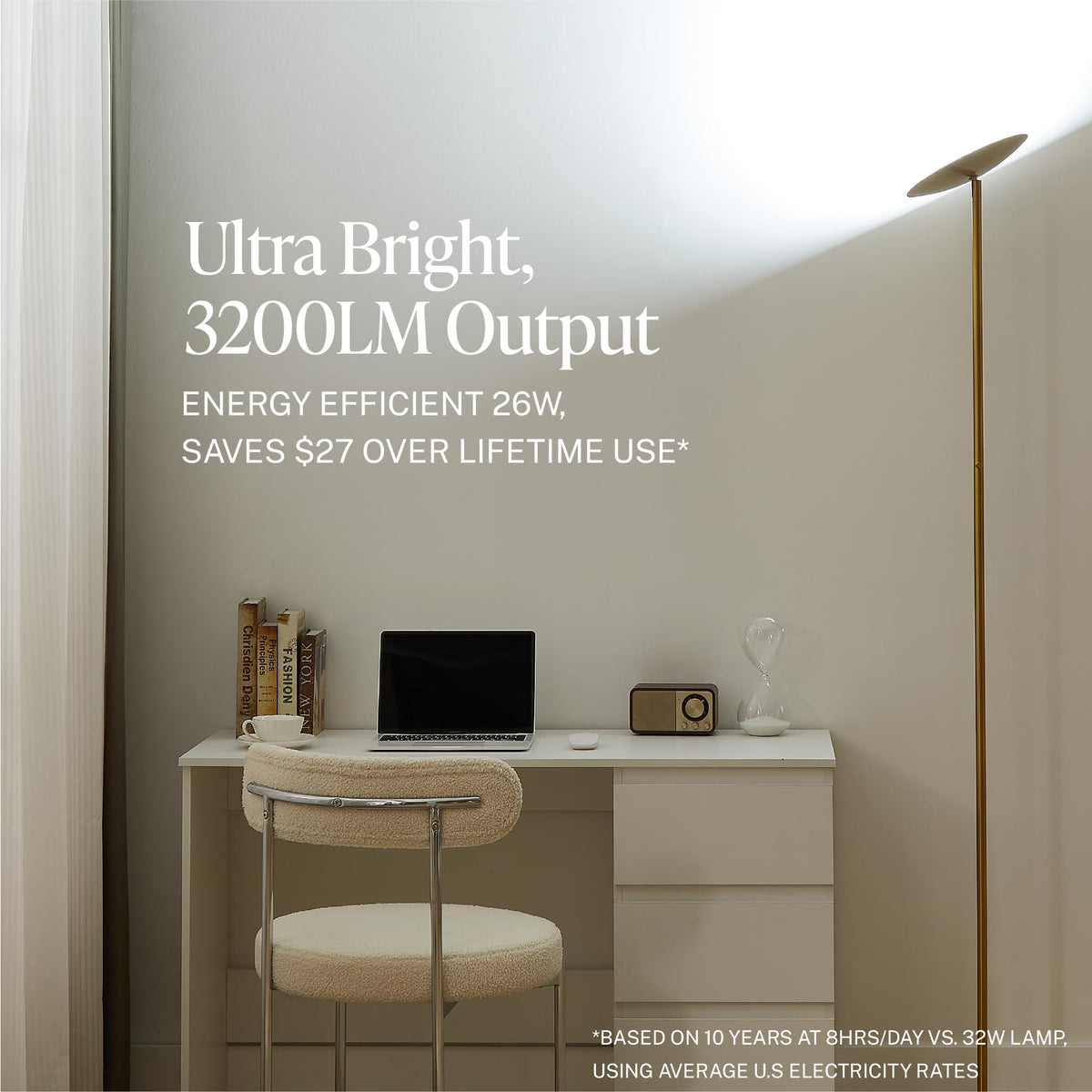 LED Torchiere Floor Lamp (White)