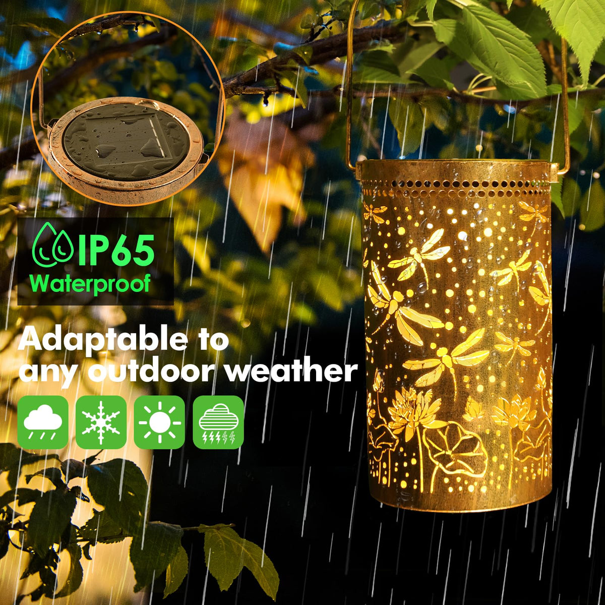 Solar Lanterns Outdoor Garden Decor Birthday Gift for Women Mom (3.9''x11.7'')