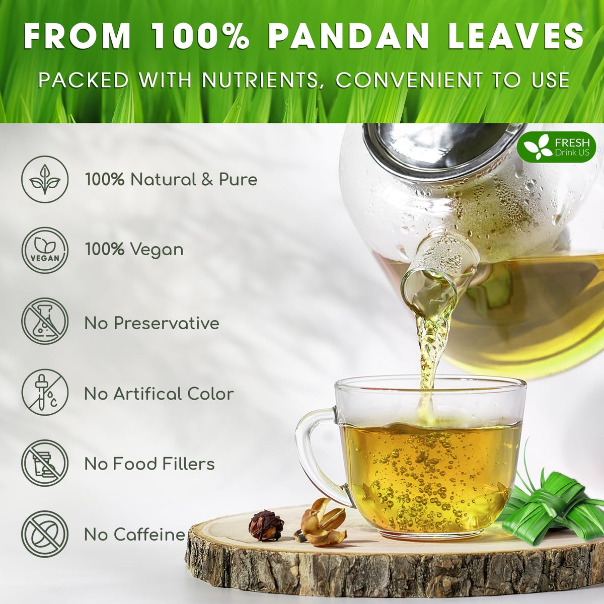 Premium Pandan Leaf Tea (55 Tea Bags)