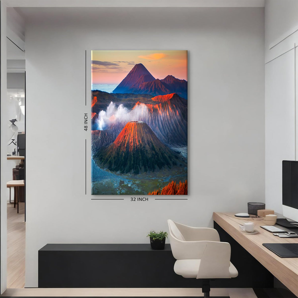 Large Nature Landscape Wall Art Hawaii Volcanoes National Park Canvas Prints Sunset Mountain Painting Poster Travel Adventure Scenery Pictures Modern Canvas Artwork for Living Room Wall Decor 32x48" (48"L x 32"W / Volcano)