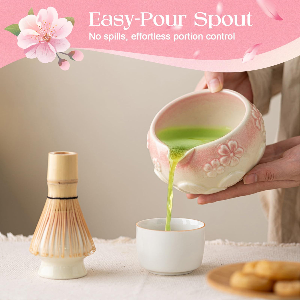 Matcha Whisk Set (Sakura Pink)