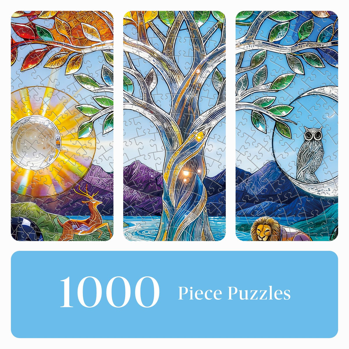 Puzzles for Adults 1000 Pieces (A-tree of Life With Sun & Moon / 1000 Pieces)