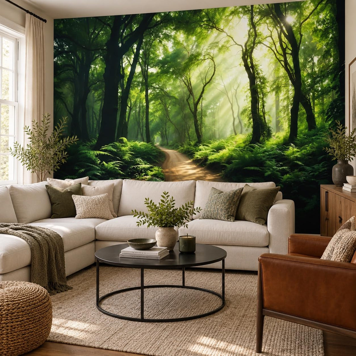 Peel Stick Wall Mural Wallpaper Forest 136"x96" Decor G25 (G25 / 136" x 96")