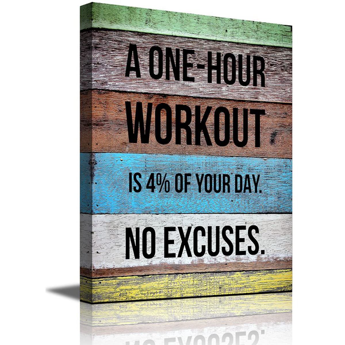 Workout Motivational Quote Gym Wall Art Fitness Bodybuilding (36"L x 24"W / Workout Motto)