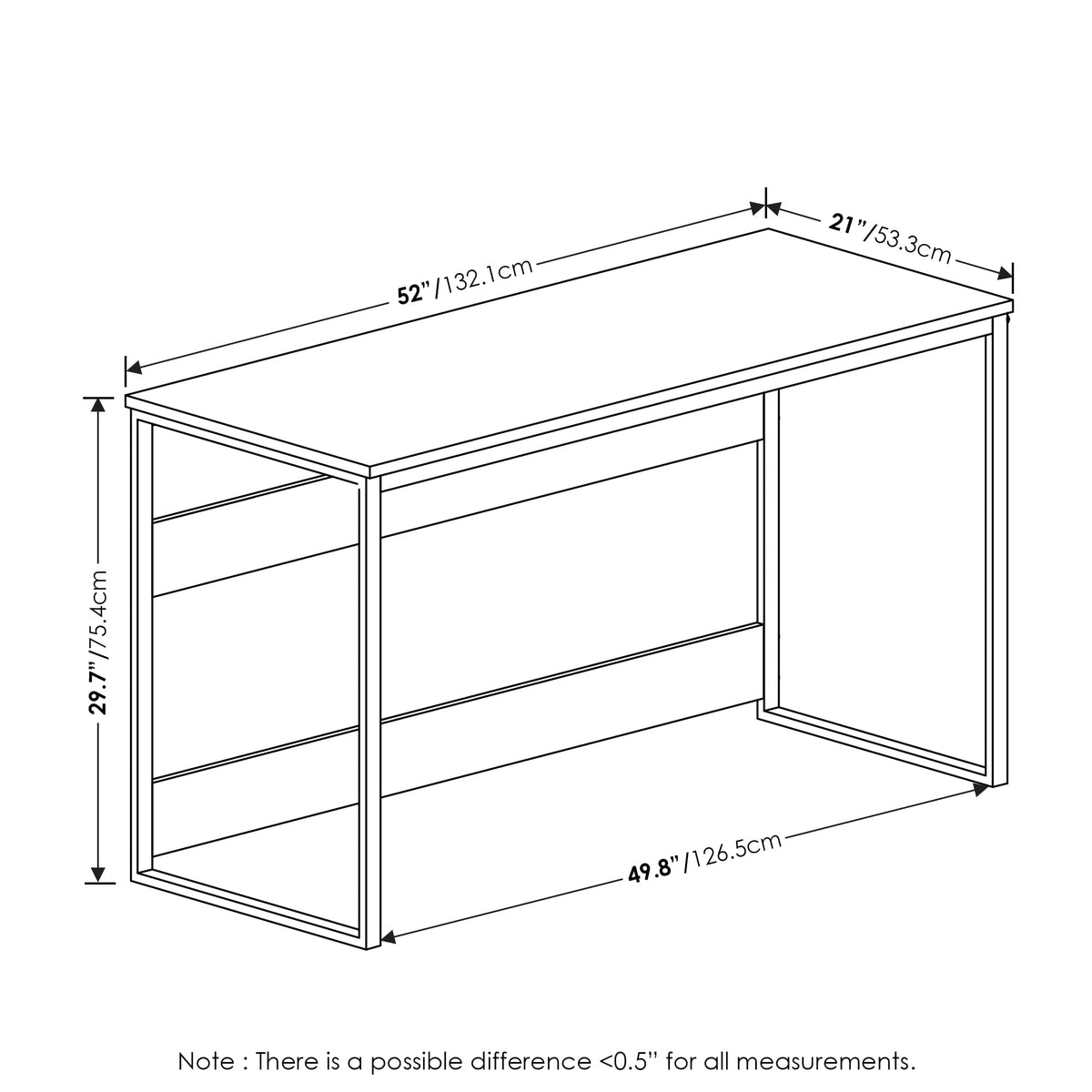 Moretti Modern Lifestyle Enhanced Study Desk (French Oak Grey / 52 inches)