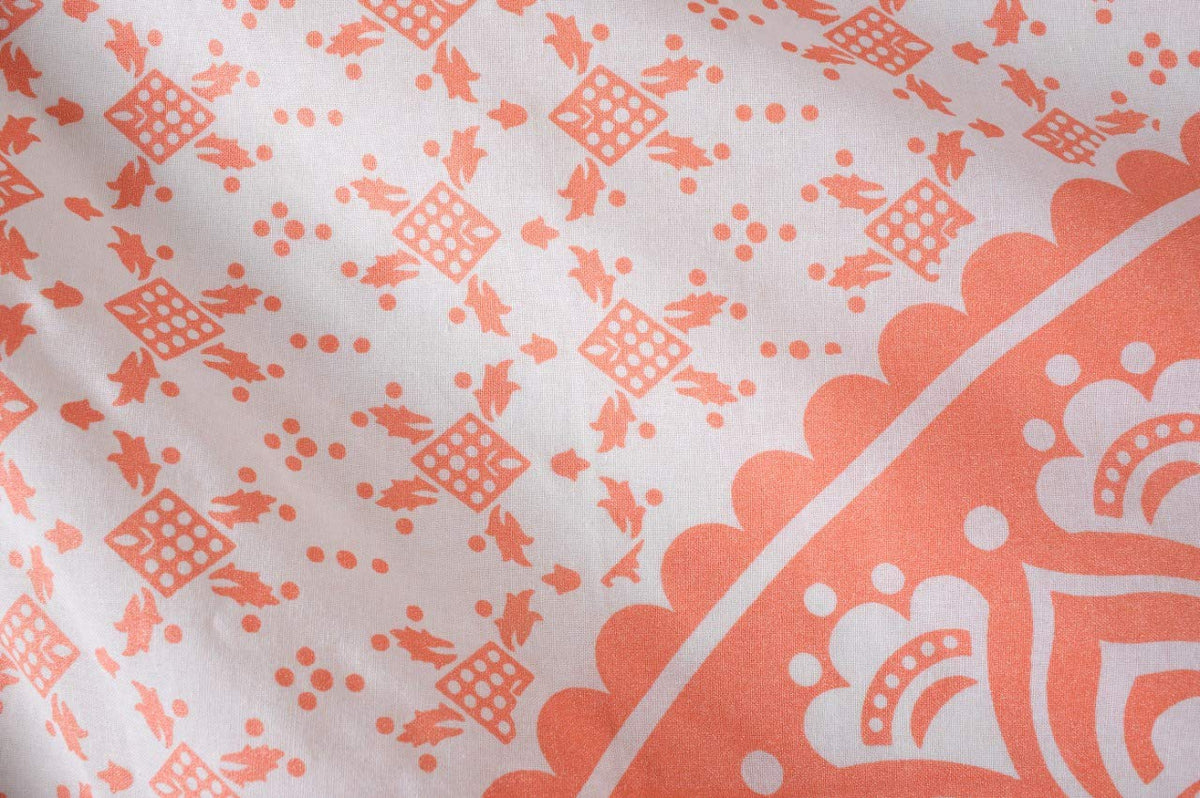Tapestry Wall Hanging Hippie Ombre Mandala Bohemian Hippy Intricate Indian Tapestries Bedspread 84 x 90 Inches (90.6"L x 84.7"W / Coral / Peach)