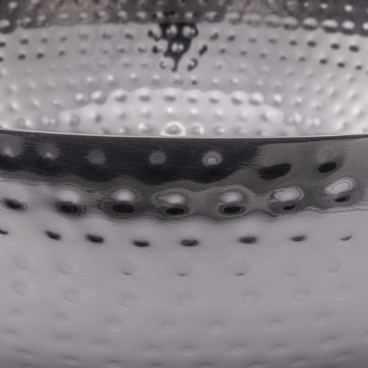 Round Hammered Metal Bowl (Oxidized Silver)
