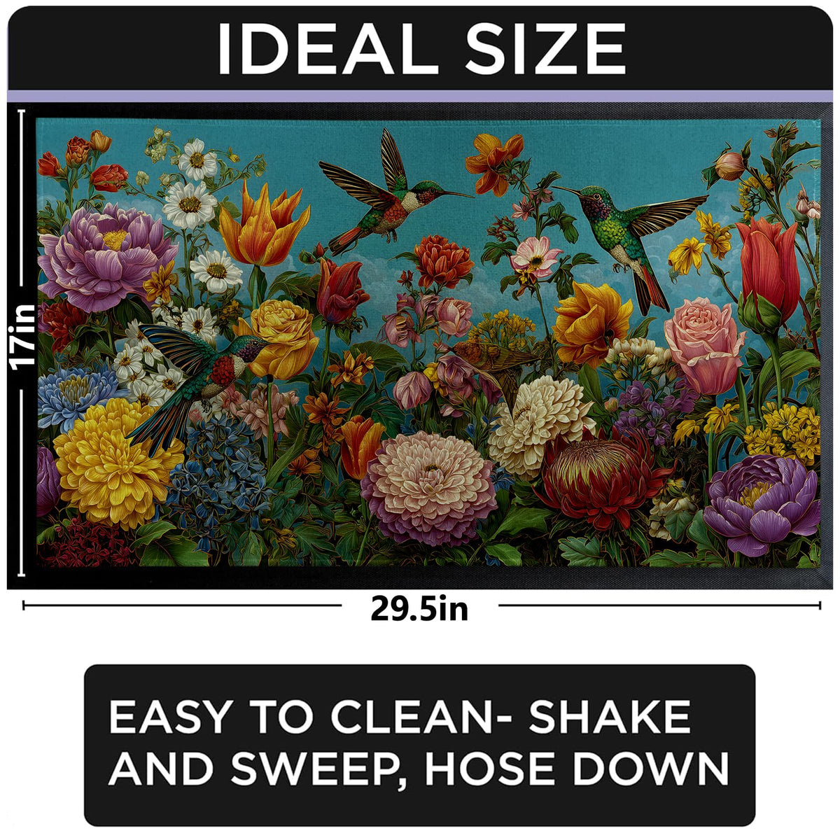 Hummingbird Door Mat Indoor 17x29.5 Inch Non Woven Entryway Area Rug (Hummingbird)
