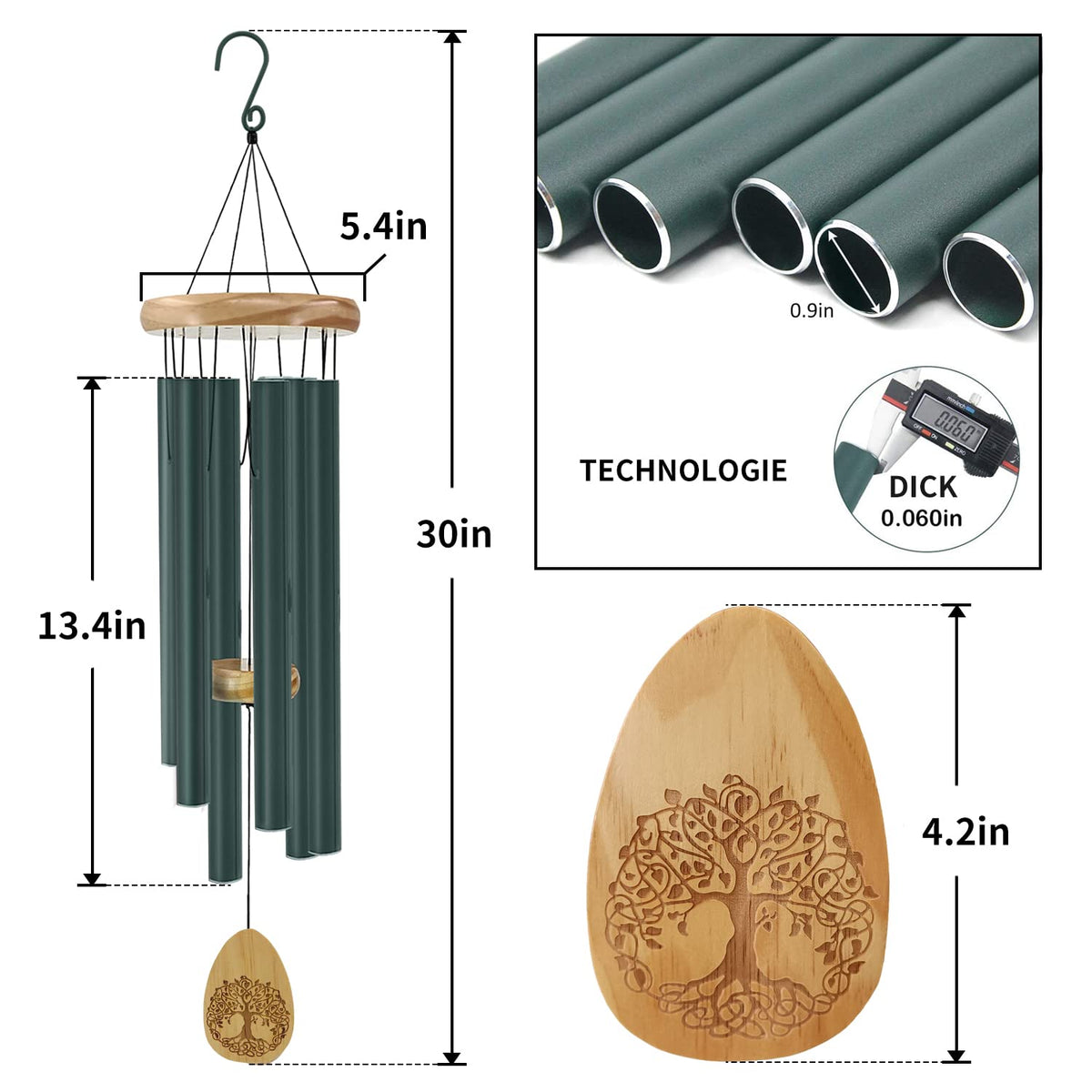 Tree of Life Wind Chimes (Spring Green)