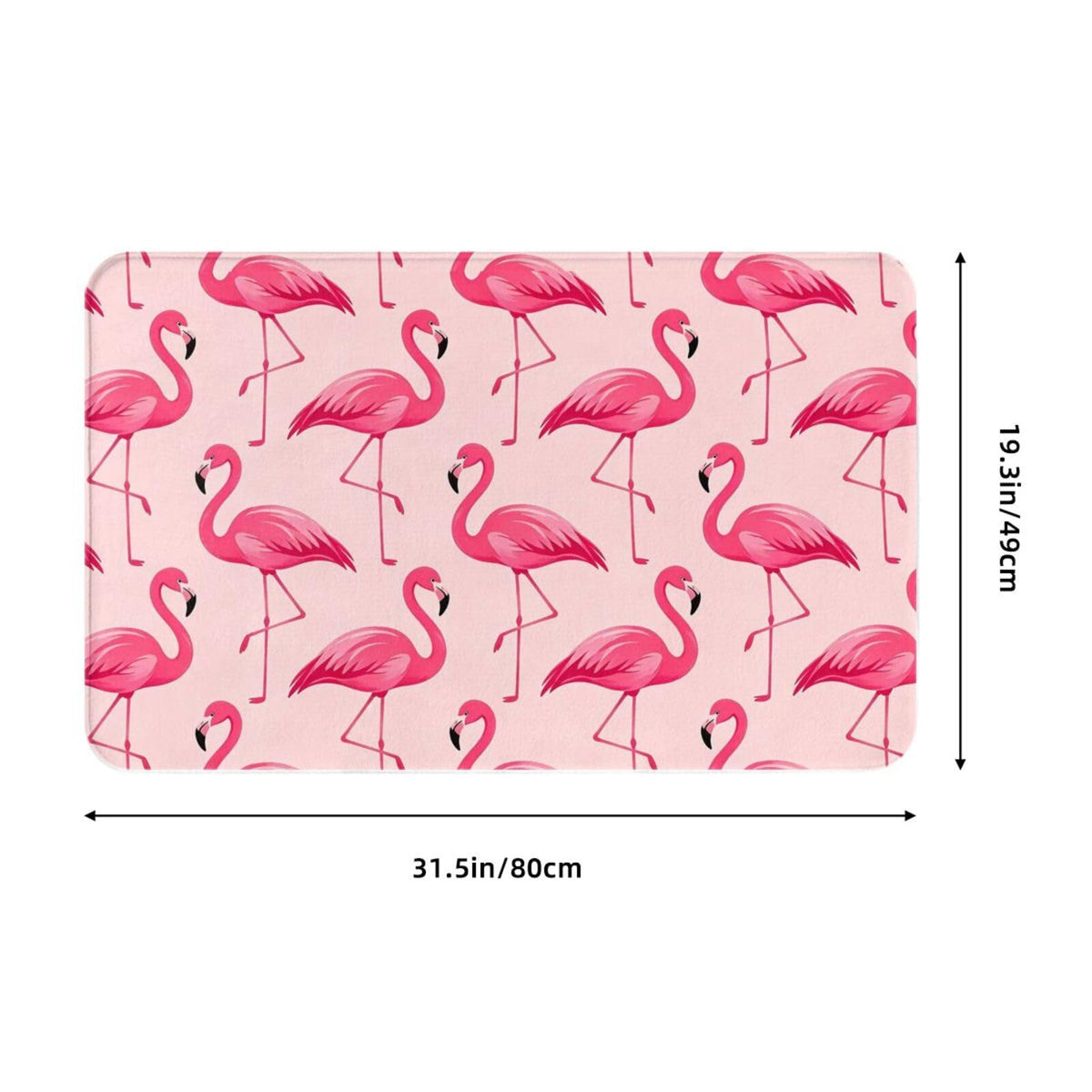 Pink Flamingo Bath Mat Non (1'8" x 2'8" (Rectangular) / Pink Flamingo)