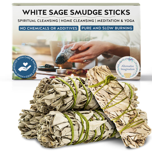 California White Sage Smudge Sticks (4 Pack - 4 Inch)