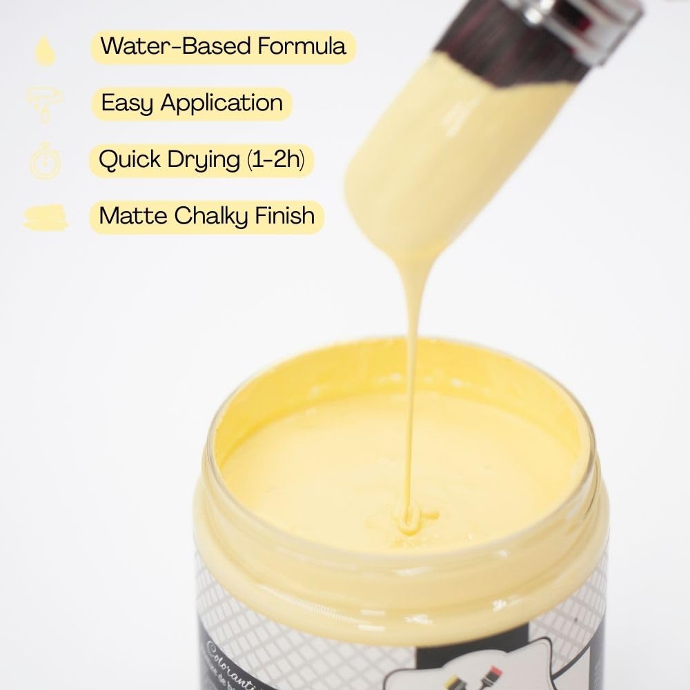 Vintage Chalk Based Paint for DIY Furniture and Home Decor Craft Art (Lemon Pie / 32 Fl Oz (Pack of 1))
