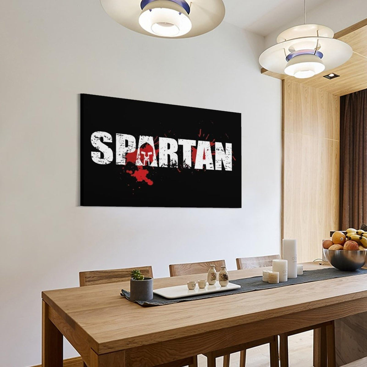 Spartan Beast Poster Canvas Printing Wall Art Prints Wall Decor Posters Black Distressed Typography Warrior Helmet Minimalist Industrial Decor for Living Room Bedroom Office Gym 20x30inch (style-2 / 20x30inch(50x75cm) Frame)
