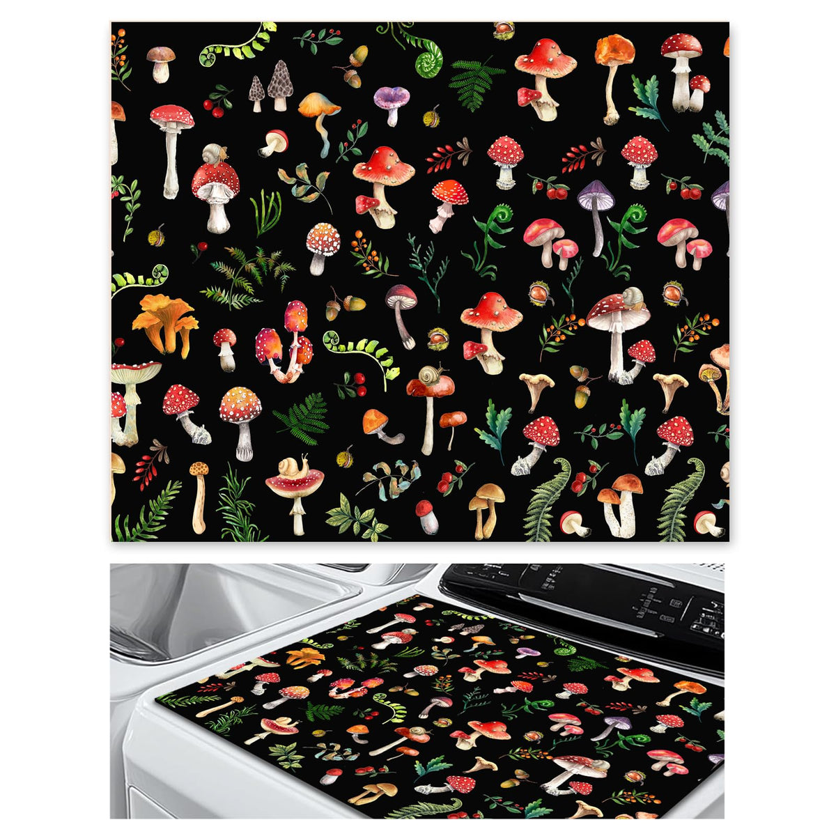 Dryer Top Protector Mat (black mushroom)
