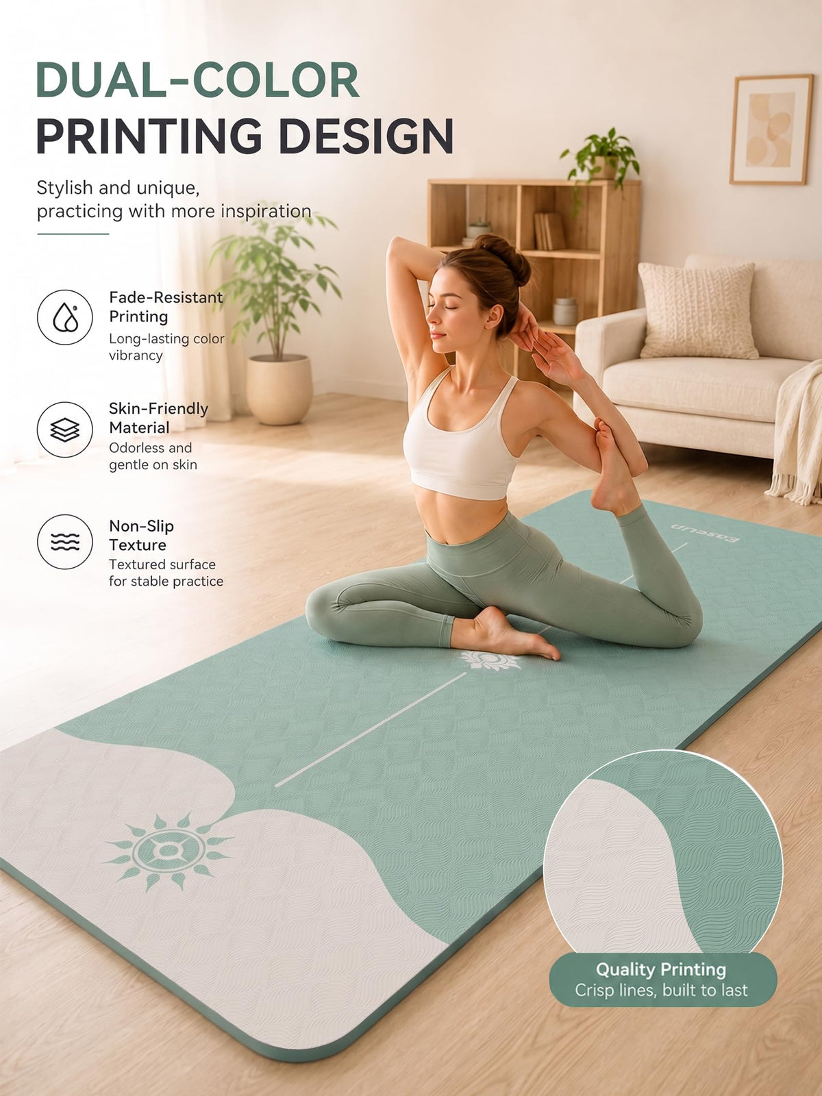 Yoga Mat 73"x28"x0.4" (Green)