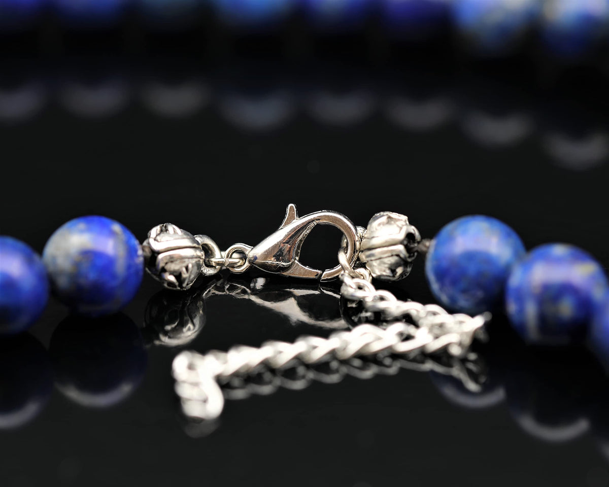 Natural Lapis Lazuli Beaded Choker Necklace (Lapis Lazuli / 38 Inches)