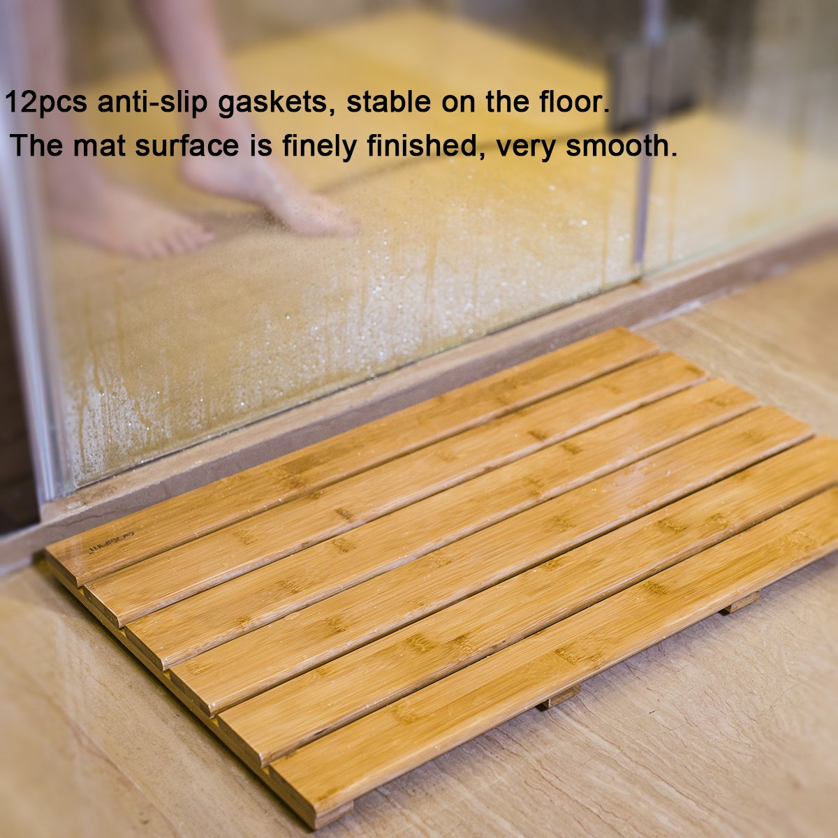 Bamboo Bath Mat (Natural / 26" x 15.8" (Rectangular))