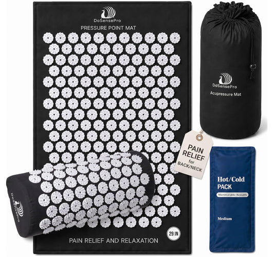 Acupressure Mat & Pillow Set 29" Long (Black)