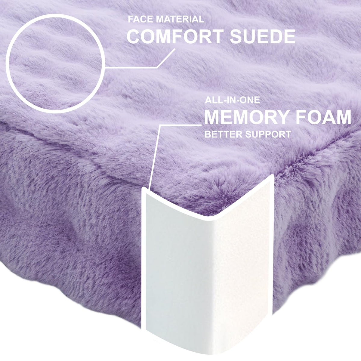 22 inches Floor Pillow for Adults (Light Purple / 1 Count)